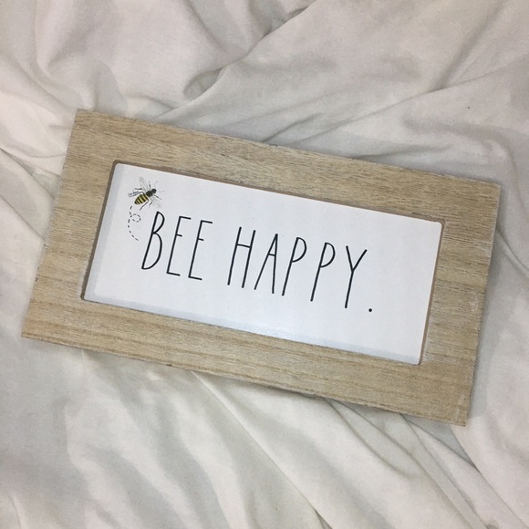 New Rae Dunn Bee Happy Wooden Sign